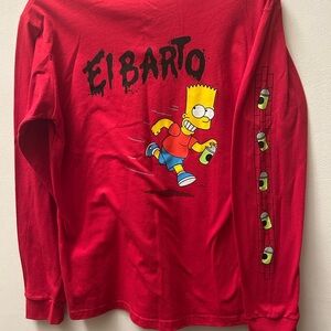 Red El Barto Kids Long Sleeve Shirt